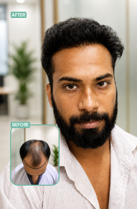 Berkowits Jayanagar hair replacement before and after result 1